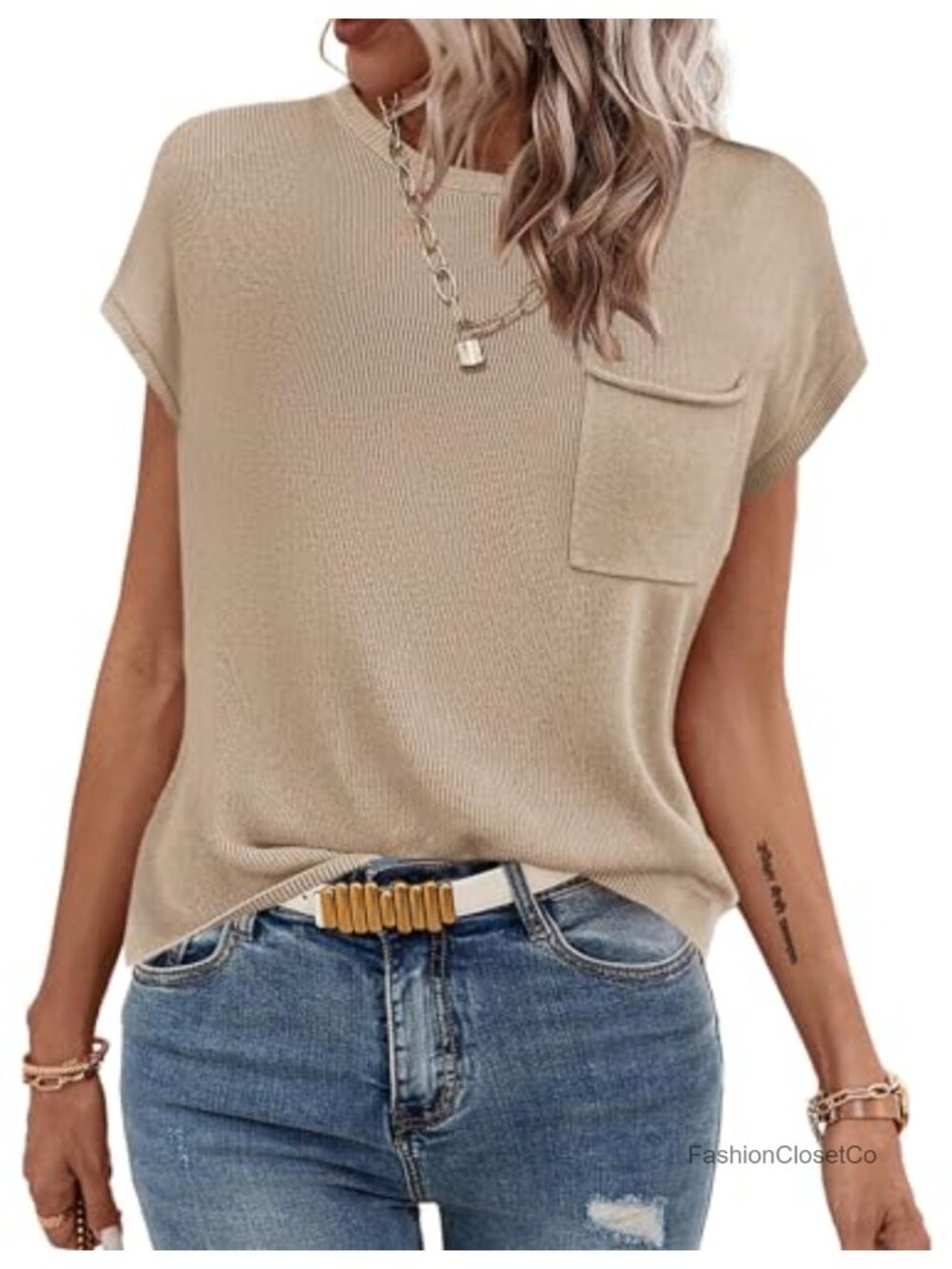 Zeagoo Womens Sweater Vest Loose Fit Cape Sleeve Knit Ribbed Tank Top with